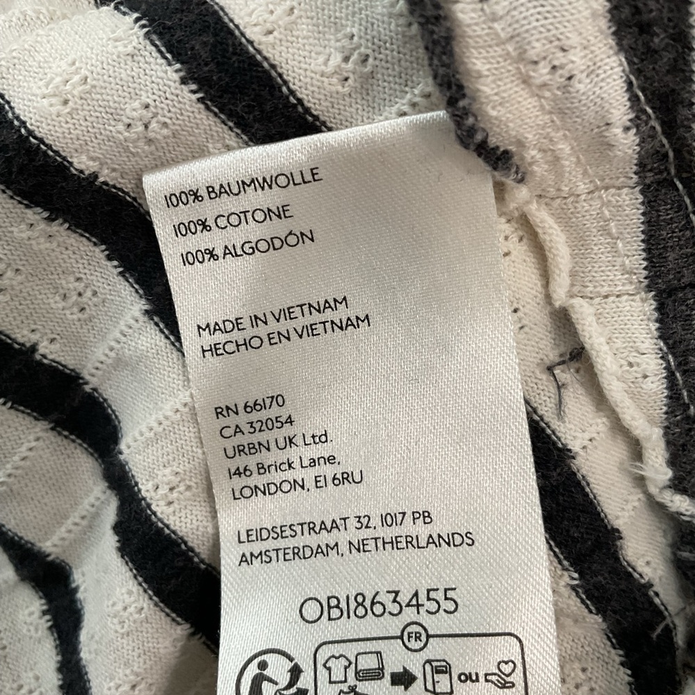 We The Free Striped Button Henley Top in Cream and Black - Picture 5 of 5